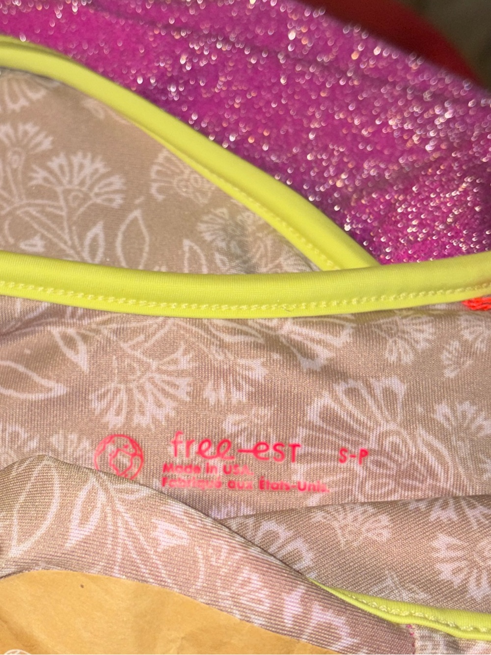 Free People Amber Lurex One Piece Swimsuit Free-est Pink Sparkly Small NEW NWT - Picture 12 of 12